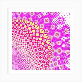 Abstract Psychedelic Art Digital Arts Fractals Futuristic Pink Art Print