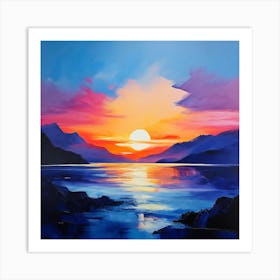 Sunset In Scotland Art Print