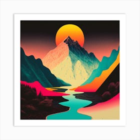 Abstract Mountain Landscape Art Print