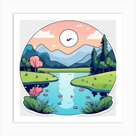 Lake - Sticker Art Print