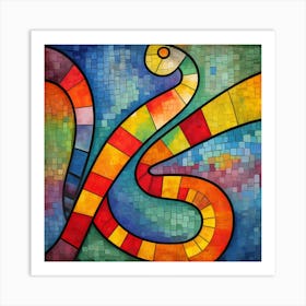 Maraclemente Snake Painting Style Of Paul Klee Seamless 1 Art Print