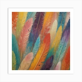 Colorful Feathers 8 Art Print