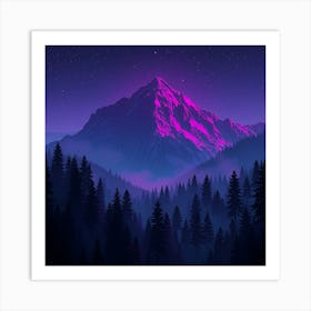 Purple Mountain Landscape 2 Art Print