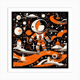 Astronaut In Space 3 Art Print