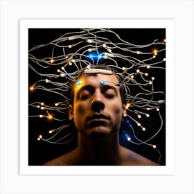 Man With Brain Monitored Art Print