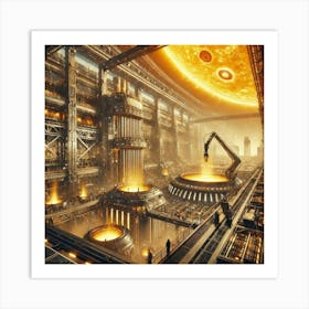 A Dynamic Scene Of The Solar Forges Art Print