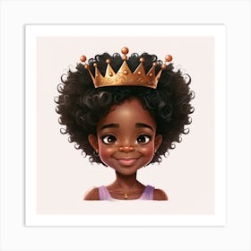 Black Girl With A Crown Art Print