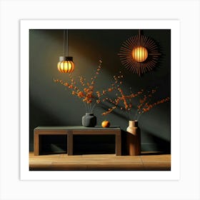 Room With Lamps And Vases Art Print