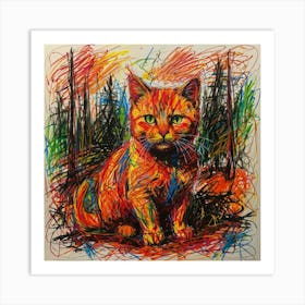 Orange Tabby Cat Art Print