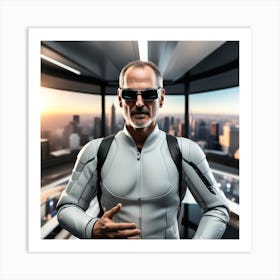 Futuristic Man In Futuristic Suit 54 Art Print