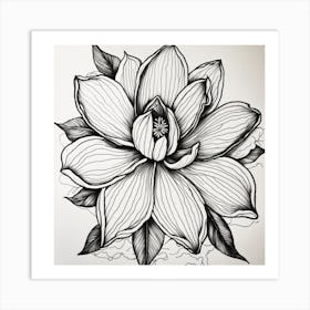 Flower In Black And White Art Print