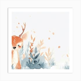 Watercolor Deer Art Print