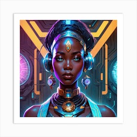 Futuristic Woman Art Print