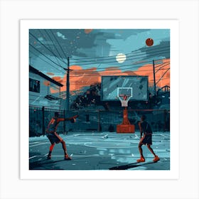 A Basketball Match Lofi Illustration 1718670951 1 Art Print