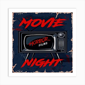 cinema set of posters, Movie Horror Films Night Art Print