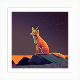 Fox In The Desert Art Print