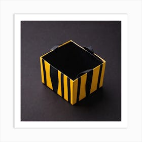 Yellow And Black Striped Box Art Print