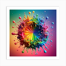 Colorful Paint Splash Art Print