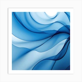 Abstract Blue Wave 17 Art Print