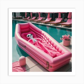 Pink Pool Cabana Art Print