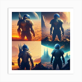 Space Man In Space Art Print