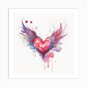 Heart With Wings Art Print