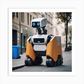 Robot On The Street 7 Art Print