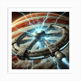 A Sci Fi Depiction Of A Ring Like Station Art Print