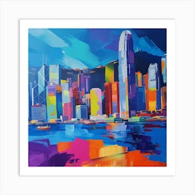 Abstract Travel Collection Hong Kong China 3 Art Print