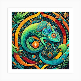 Abstract chameleon artwork 4 Art Print