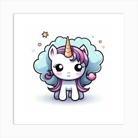 Unicorn With Rainbow Mane 15 Art Print