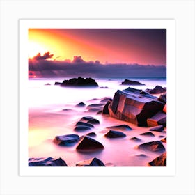 Sunset At The Beach 1 Art Print