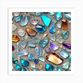 Colorful Gems 4 Art Print