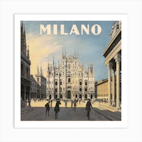 Milano Vintage Travel Poster 5 Art Print