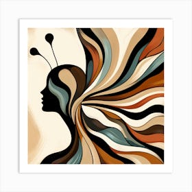 Butterfly Woman Abstract VII Art Print