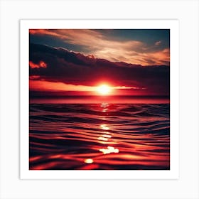 Sunset Over The Ocean 216 Art Print