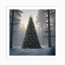 Christmas Tree In The Forest 114 Art Print