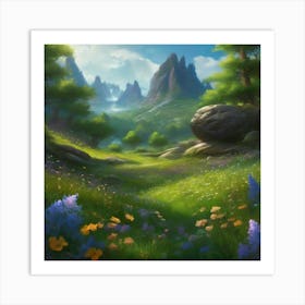 Landscape Mountain Scene 2 Art Print