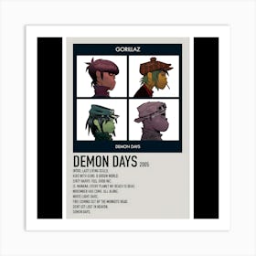 Demon Days – Gorillaz (2005) Art Print