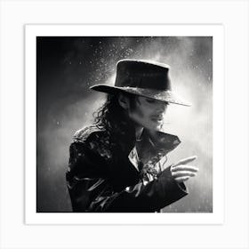 Black And White Photograph Of Michael Jackson 3 Art Print