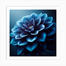 Blue Dahlia Art Print