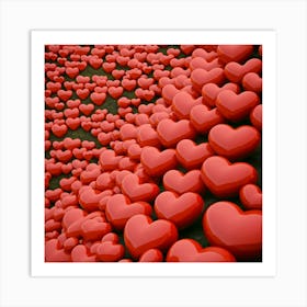 Red Hearts Art Print