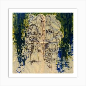 Double face. 50x70cm  mix technic Art Print