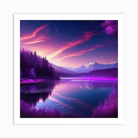 Purple Night Sky Art Print