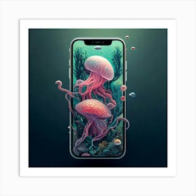 Jellyfish Iphone Wallpaper Art Print