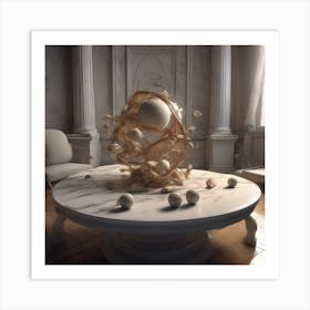 Table With Spheres Art Print