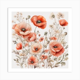 Red poppies Art Print