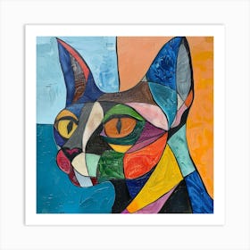 Kisha2849 Picasso Style Hairless Cat No Negative Space Full Pag 06a1a115 F4f3 4455 B69e 697b7fa2cd8d Art Print