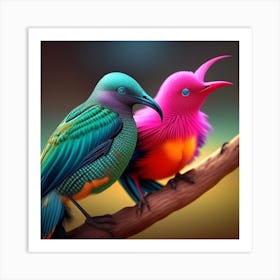 Birds On A Branch 30 Art Print