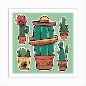 Cactus Set 1 Art Print